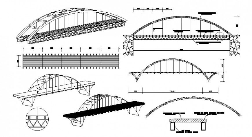 2d CAd drawings details of bridge construction furniture auto cad software