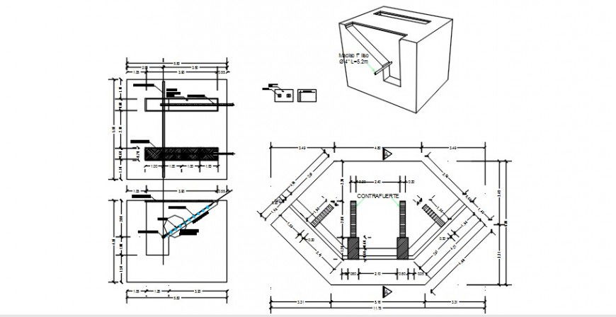 2d CAD drawings details of bridge structure blocks dwg autocad file