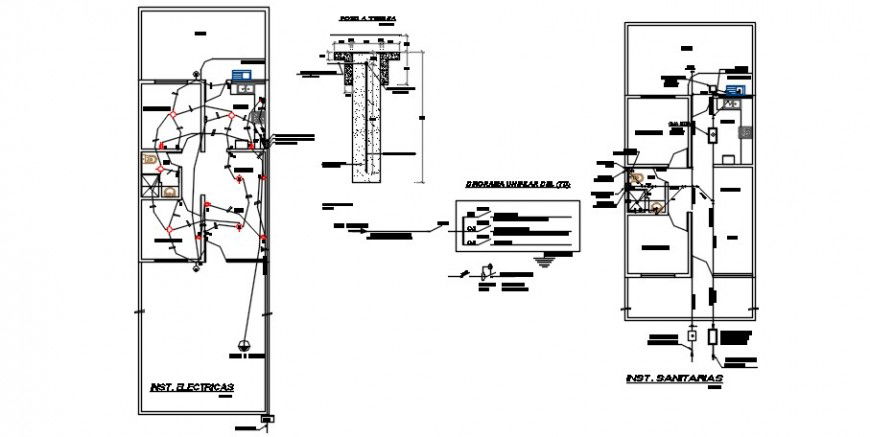 2d CAD drawings details of electrical installation dwg file