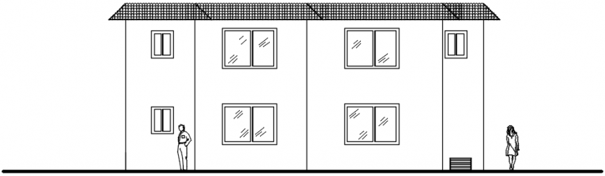 2d CAD drawings details of housing blocks elevation dwg file