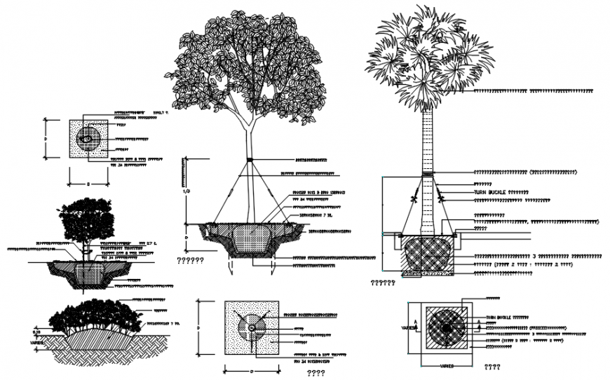 2d CAD drawings details of landscaping units blocks dwg autocad file