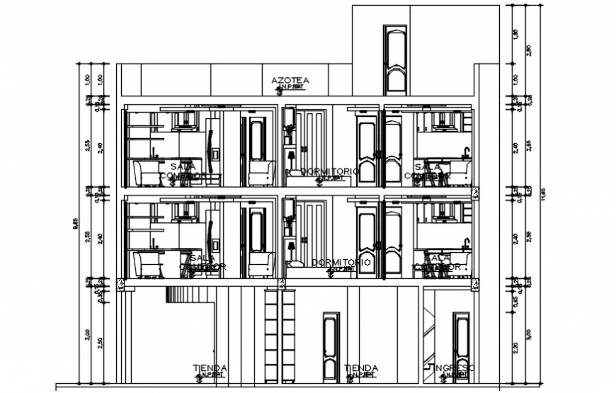 2d CAD drawings details of residential bungalow section dwg file