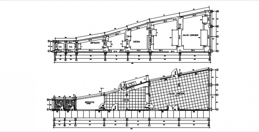 2d CAD drawings details of restaurant autocad software layout plan file