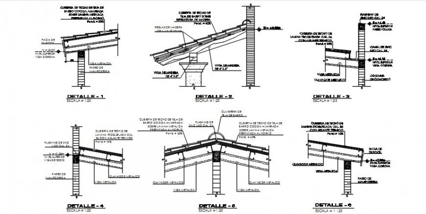 2d CAD drawings details of roofing structural blocks dwg AutoCAD file