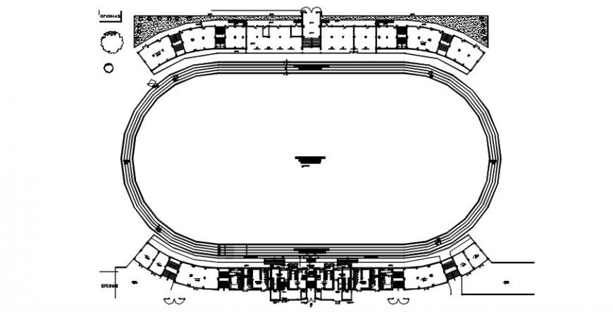 2d CAD drawings details of stadium ground dwg file