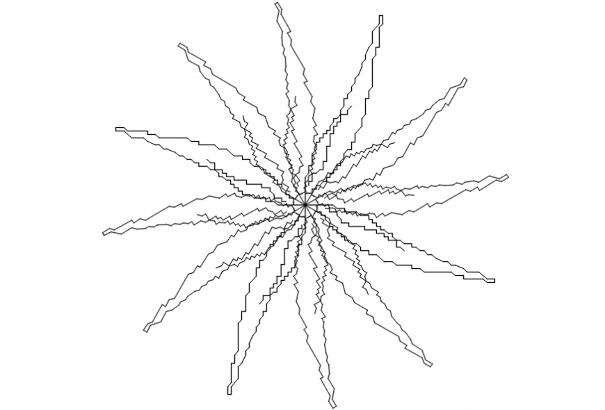 2d cad drawings of  open leaf   tree plant Auto Cad software