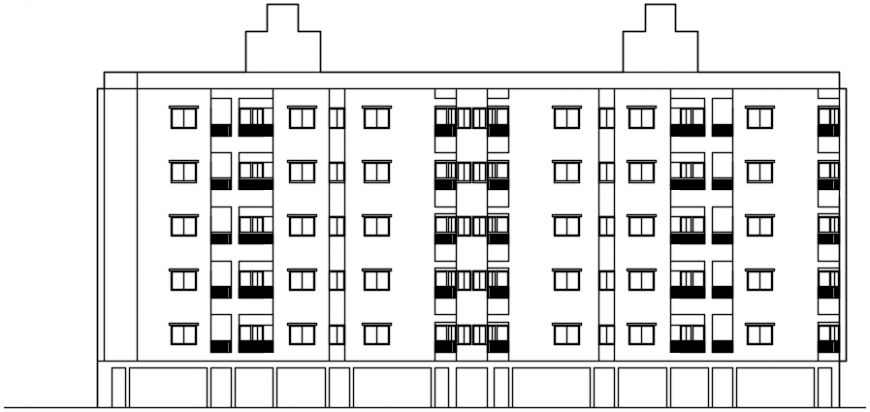 2d cad drawings of apartment exterior elevation auto cad software