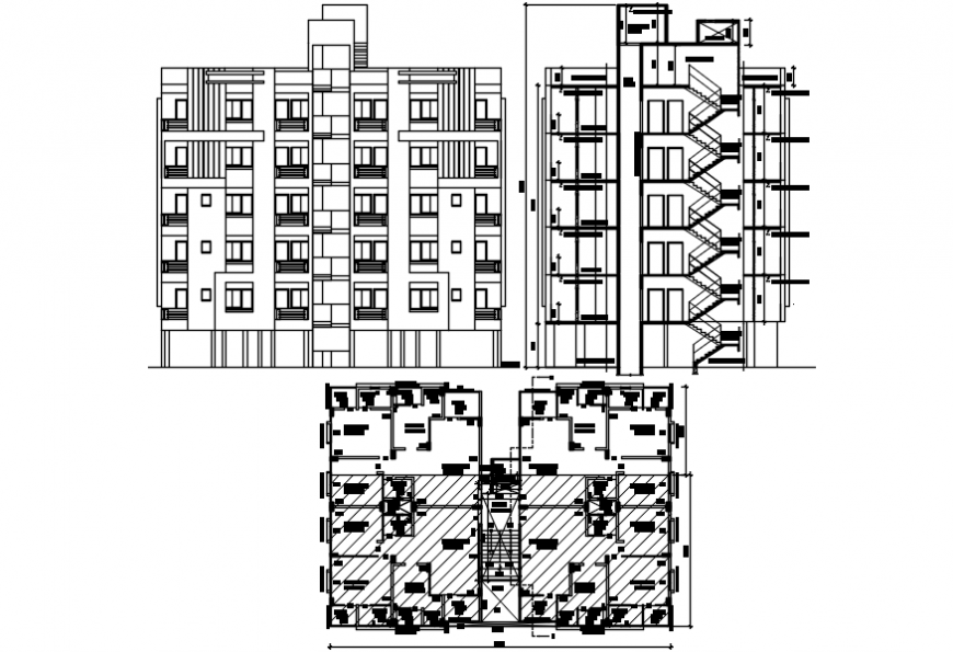 2D cad drawings of apartment flats auto cad software