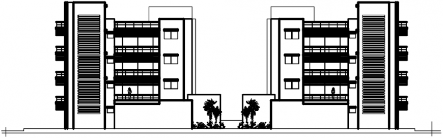 2d cad drawings of backside apartment autocad software