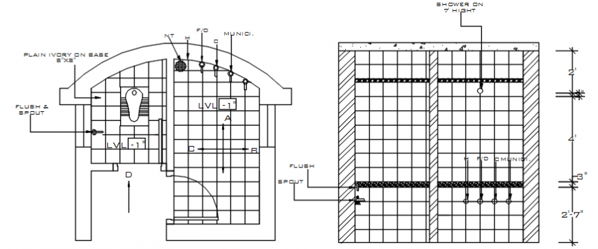 2d cad drawings of bathroom Autocad software