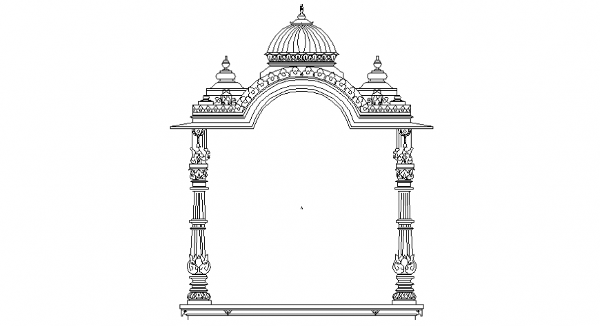 2d CAD drawings of entrance design block 2d view autocad file