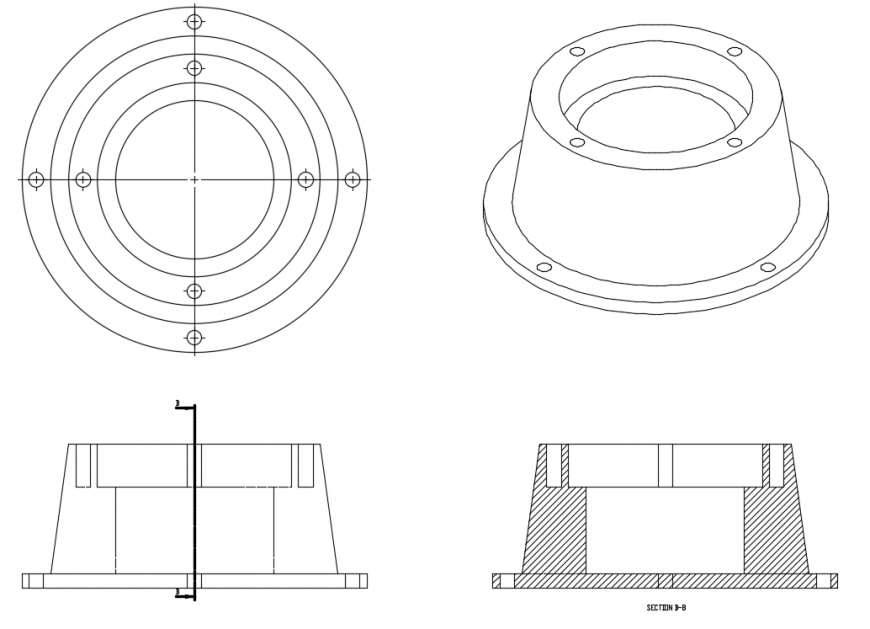2d cad drawings of final down bearing house autocad software