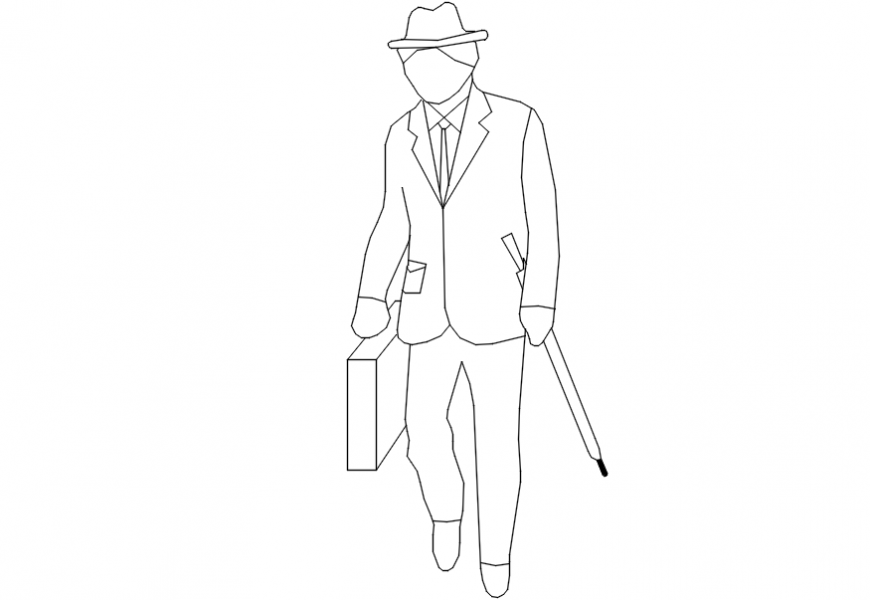 2d cad drawings of hat man Autocad software