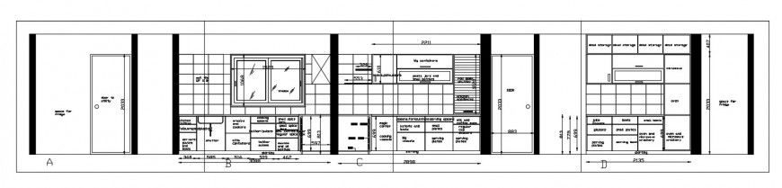 2d CAD drawings of kitchen elevation details autocad software file