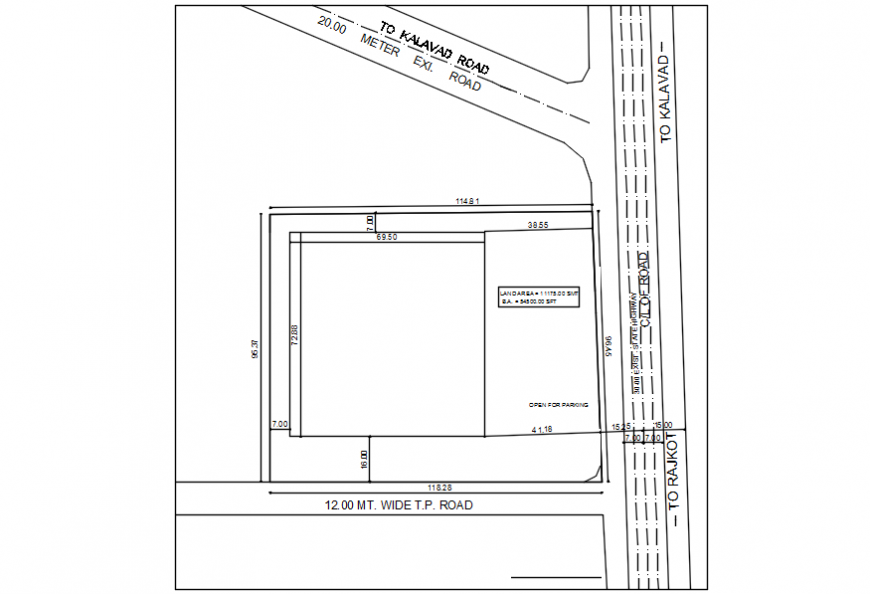 2d cad drawings of land plan AutoCAD software