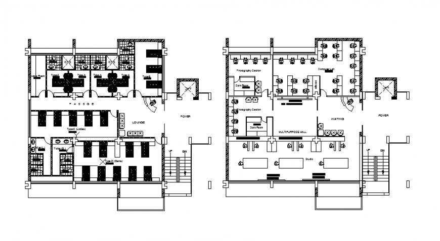 2d CAD drawings of office building layout plan details in autocad file