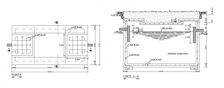 2d CAD drawings of plumbing tank autocad software file