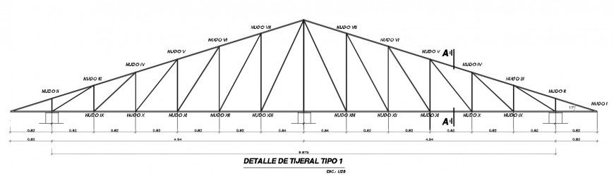 2d CAD drawings of roof truss autocad software file