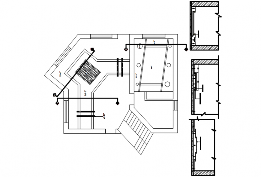 2d cad drawings of sections of false ceiling autocad software