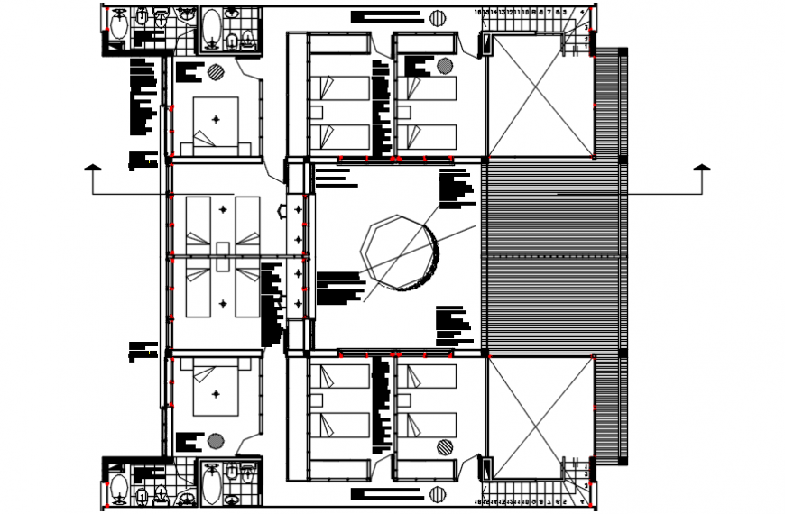 2d cad drawings of spacious hotel room autocad software