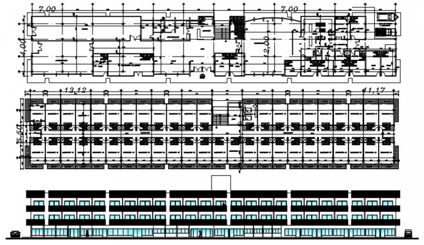 2d CAD elevation and layout plan of hotel building blocks dwg autocad file