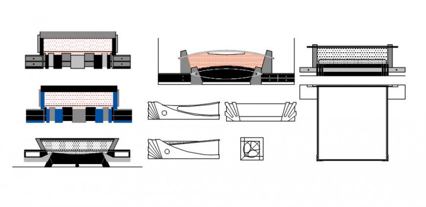 2d CAD elevation drawings details of furniture blocks autocad software file
