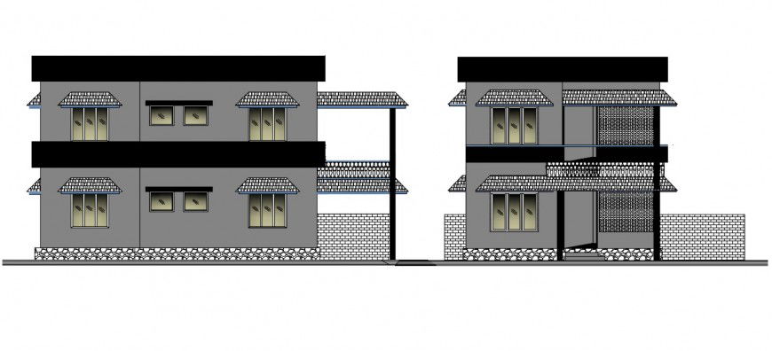 2d CAD elevation of apartment drawings dwg autocad file
