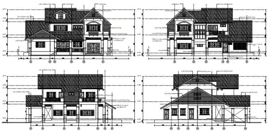 2d CAD elevation of building apartment autocad software file