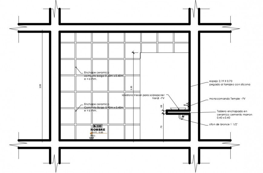 2d CAD elevation of toilet area autocad software file