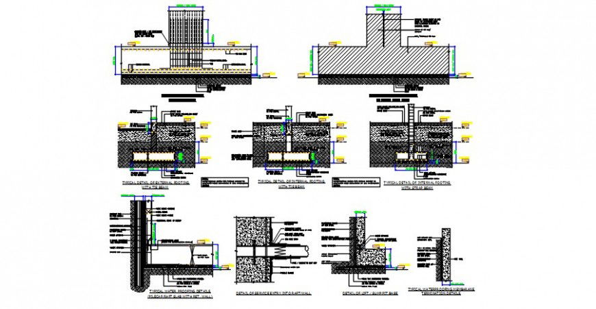 2d CAD footing RCC structure detailing drawings autocad software file