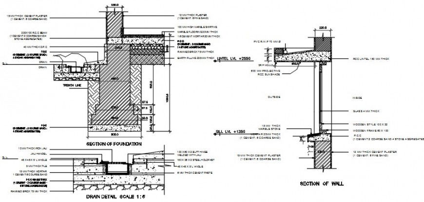 2d CAD footing structural blocks autocad software file