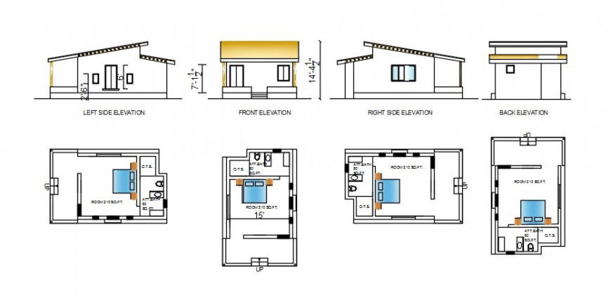 2d CAD plan drawing details of house layout dwg autocad file