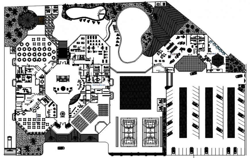 2d CAD plan drawings details of hotel building units autocad dwg file