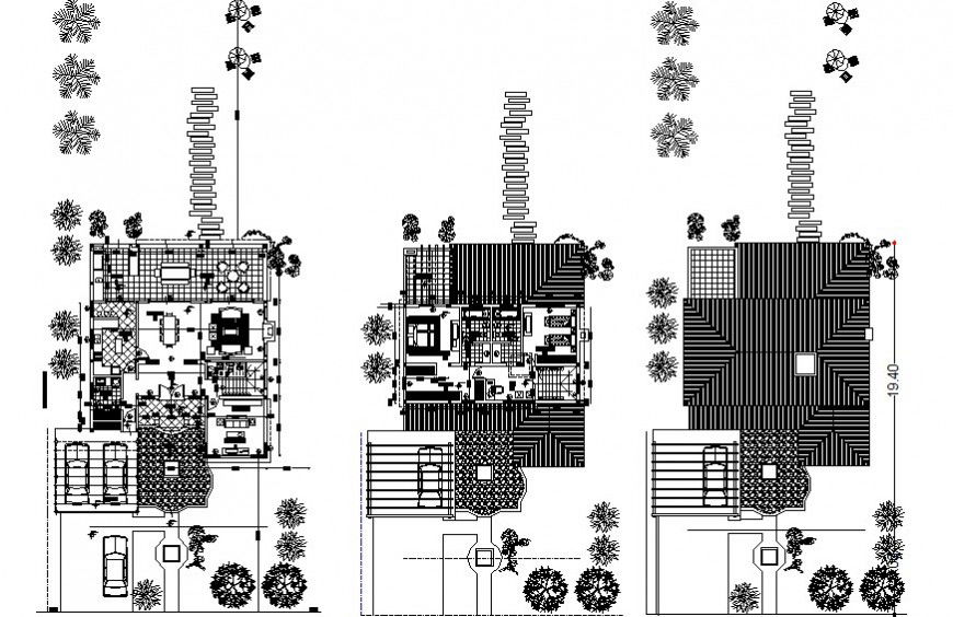 2d CAD plan of residential bungalow drawings in autocad file