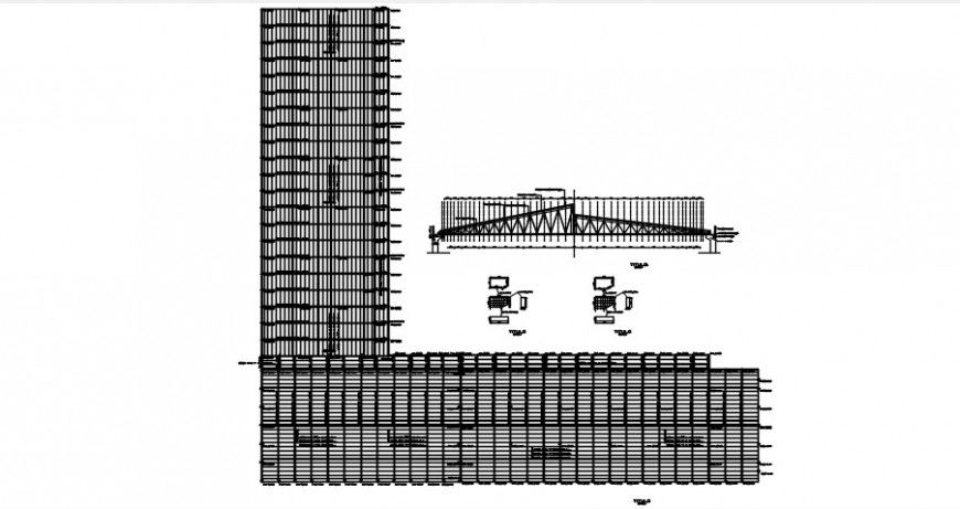 2d CAD plan of roofing structure blocks dwg autocad file