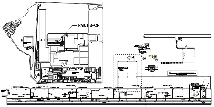 2d CAD plan of shop building CAD drawings detailing in autocad file
