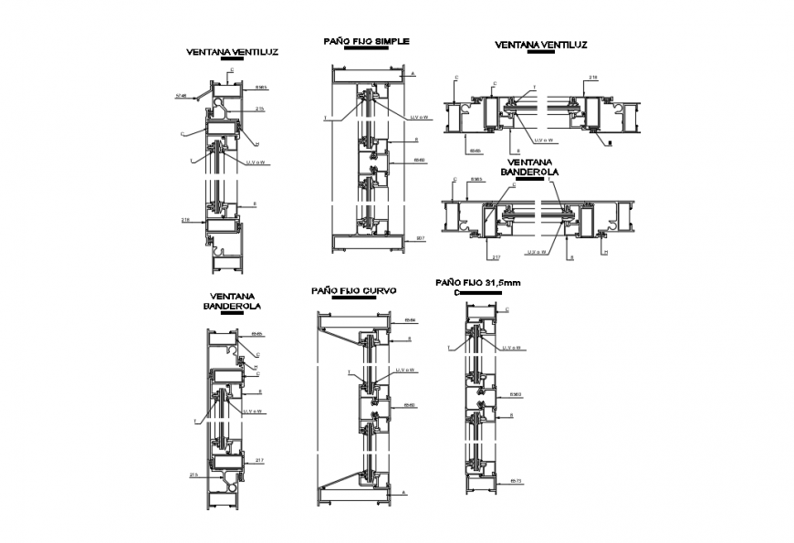 2d CAD sectional drawings of door blocks autocad software file