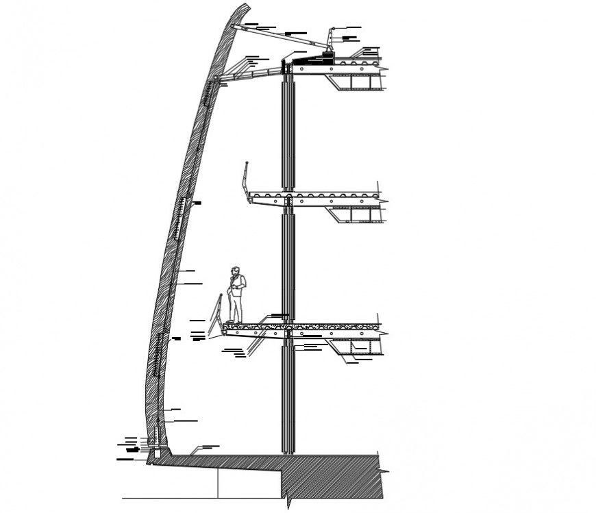2d CAD sectional of floor blocks dwg autocad software file