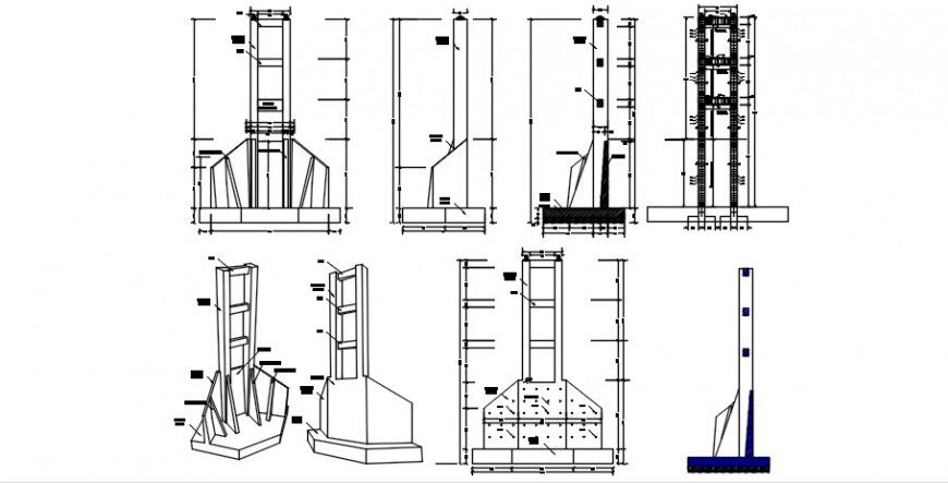2d CAD structural blocks joints and connections dwg autocad file