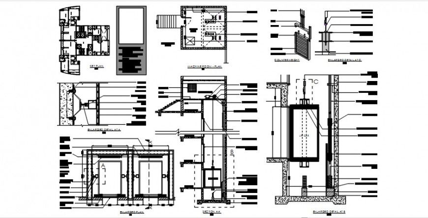 2d CAD structural drawings details of RCC constriction units dwg file