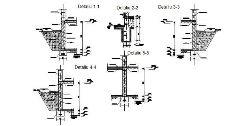 2d CAD structural drawings details of footing structure dwg file