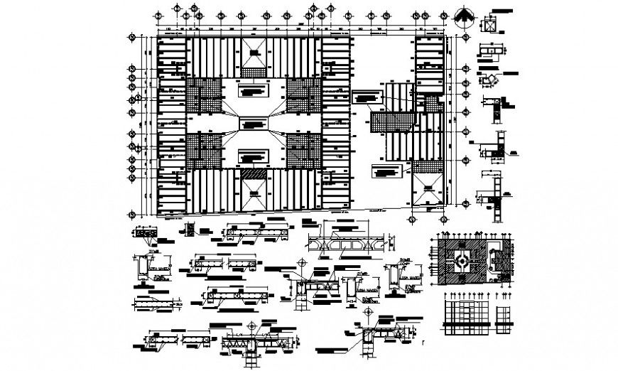 2d CAD structural drawings details of the beam and column dwg autocad file