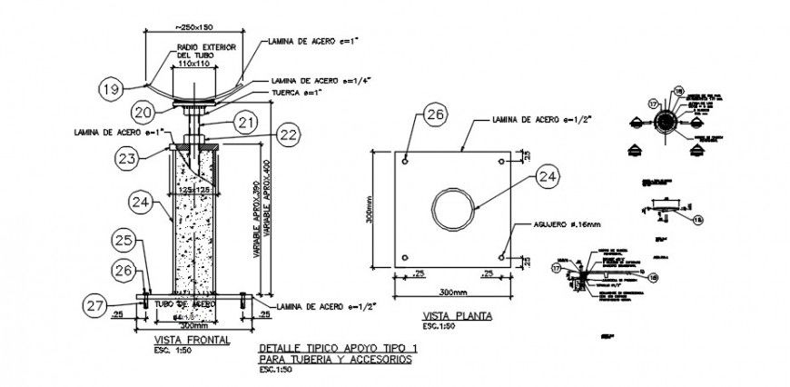 2d CAD structural joints and connections blocks dwg file