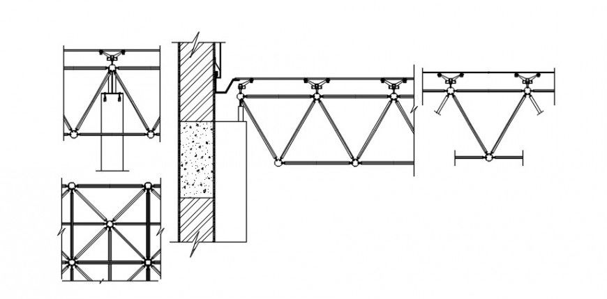 2d CAD structural joints and connections of bridge dwg file