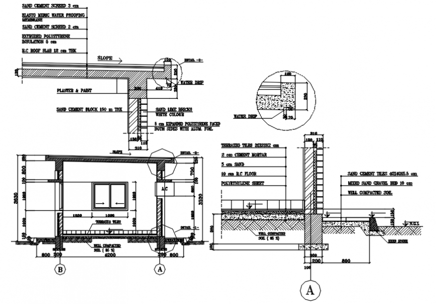 2d CAD structural section details of building dwg file
