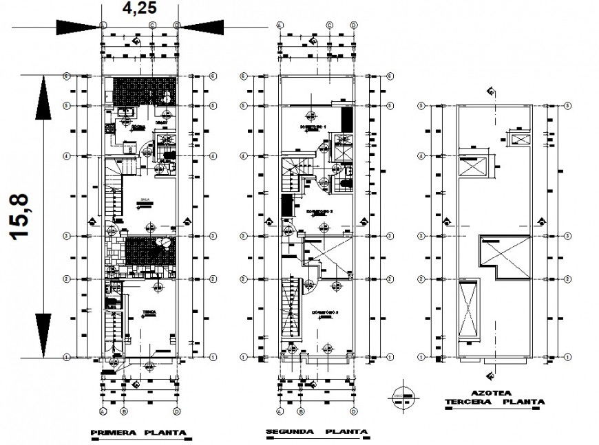 2d Center line plan of house CAD drawings in autocad software file