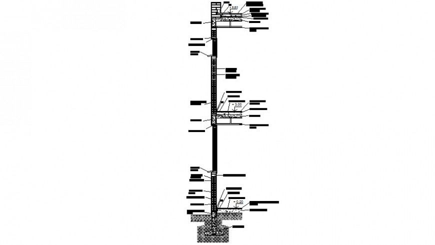 2d construction details of wall section drawings in autocad software