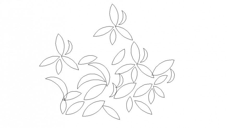 2D design of tree plant AutoCAD file