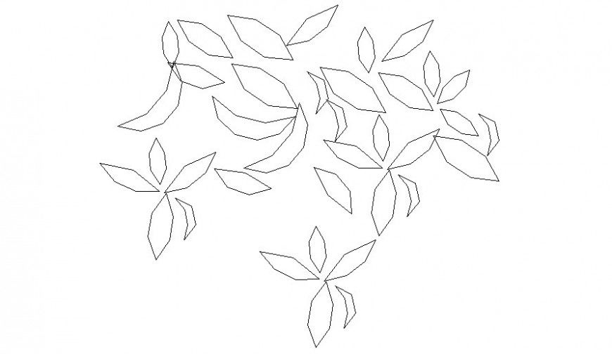 2D design of tree plant block AutoCAD file