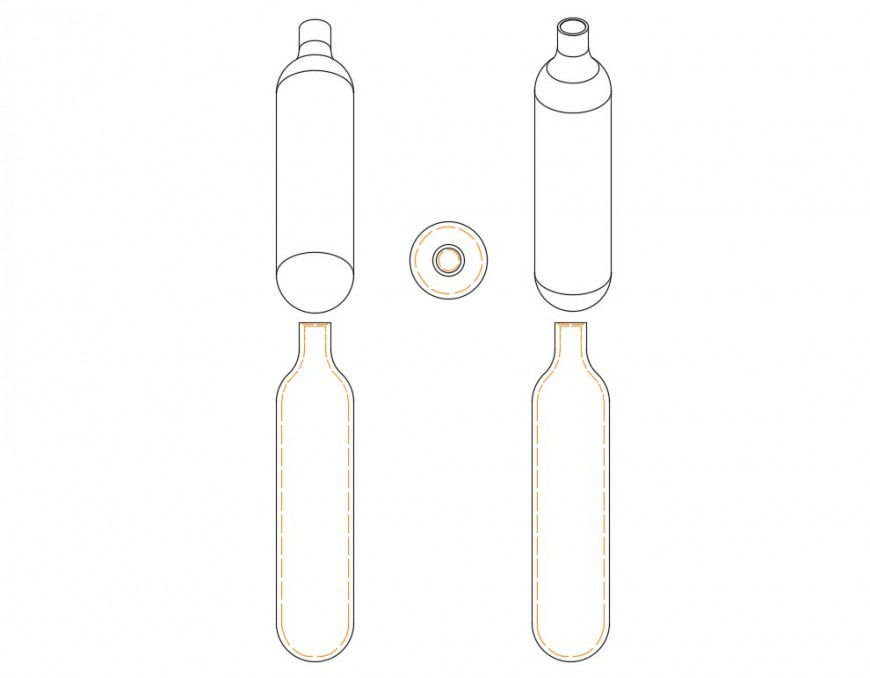 2d detail of bottles layout CAD block Autocad file